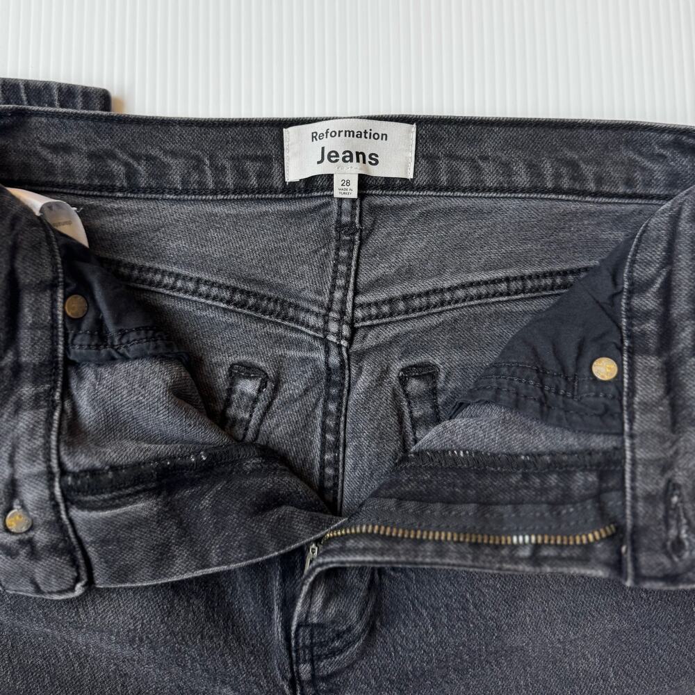 Reformation Liza Jeans 28 Black Sustainable Organic Denim Capsule Ecotone Europe - Picture 4 of 16